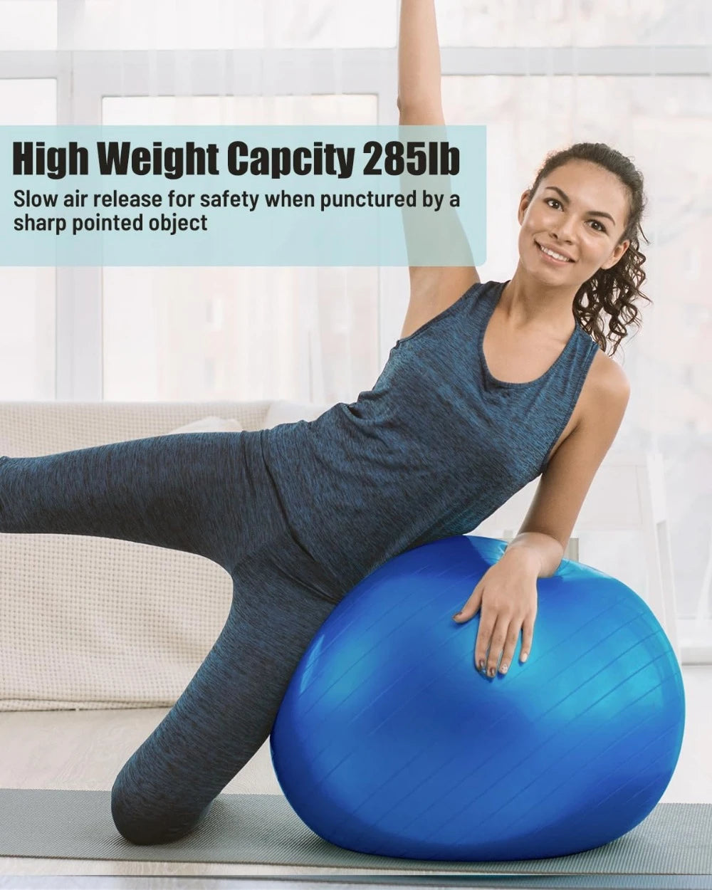 Pro Stability Ball – Anti-Slip, Anti-Burst Fitness Ball