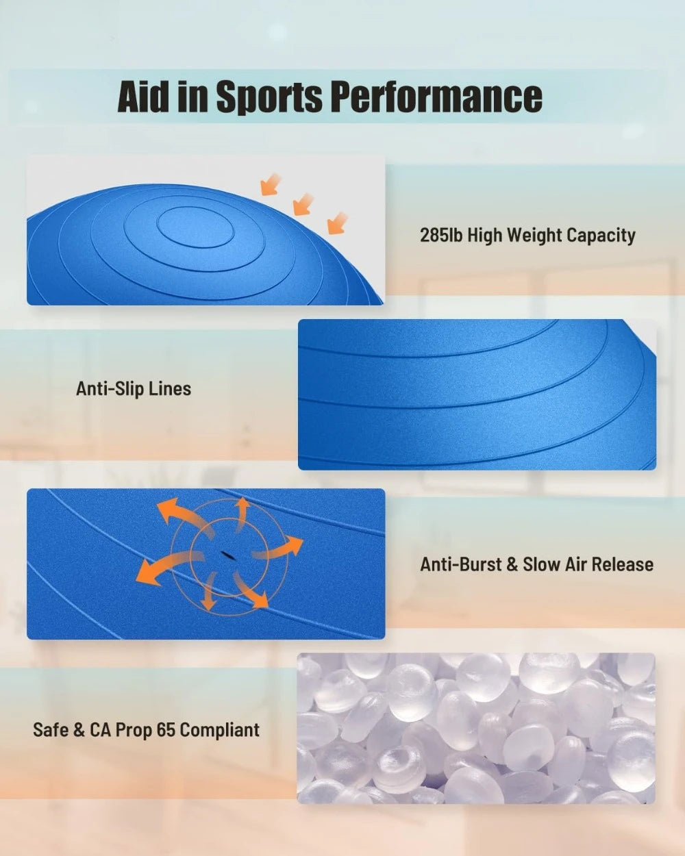 Pro Stability Ball – Anti-Slip, Anti-Burst Fitness Ball