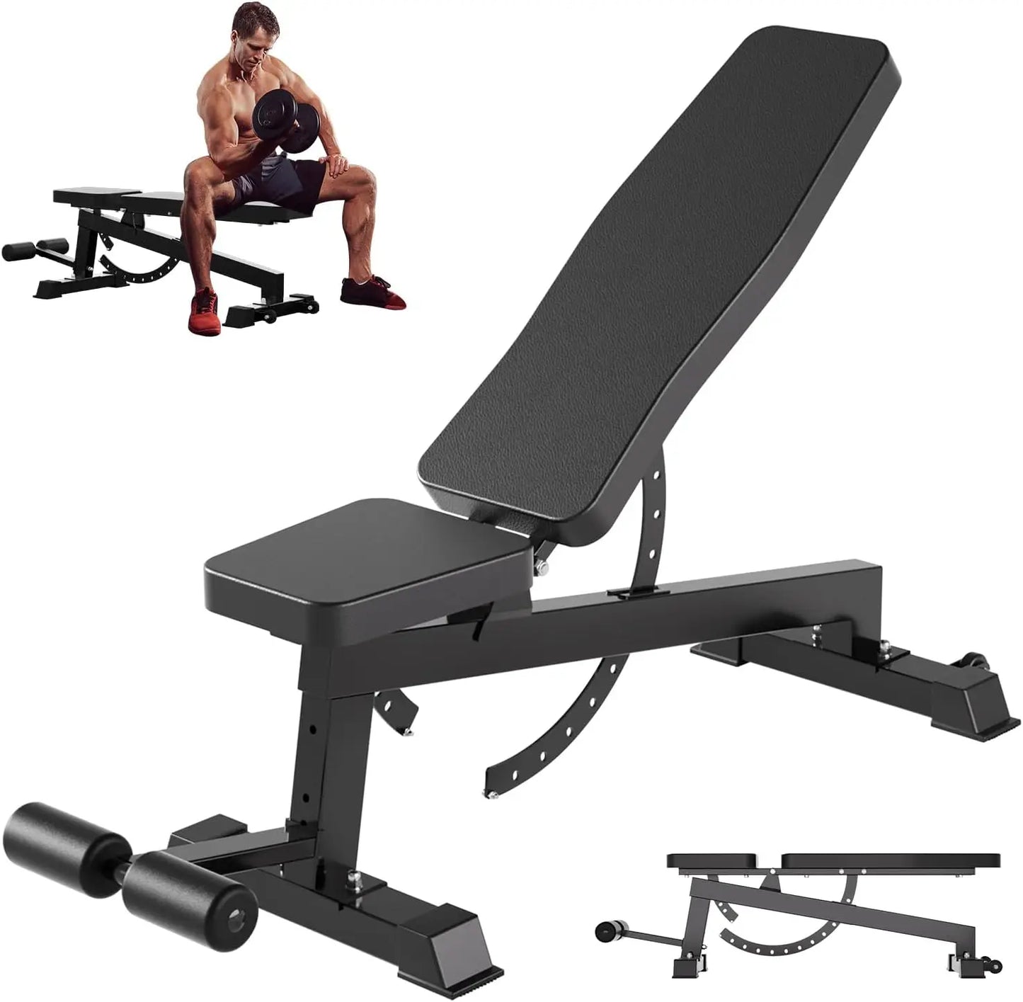 Adjustable Weight Bench for Home Gym – Full Body Workout Bench with Flat, Incline & Decline Positions