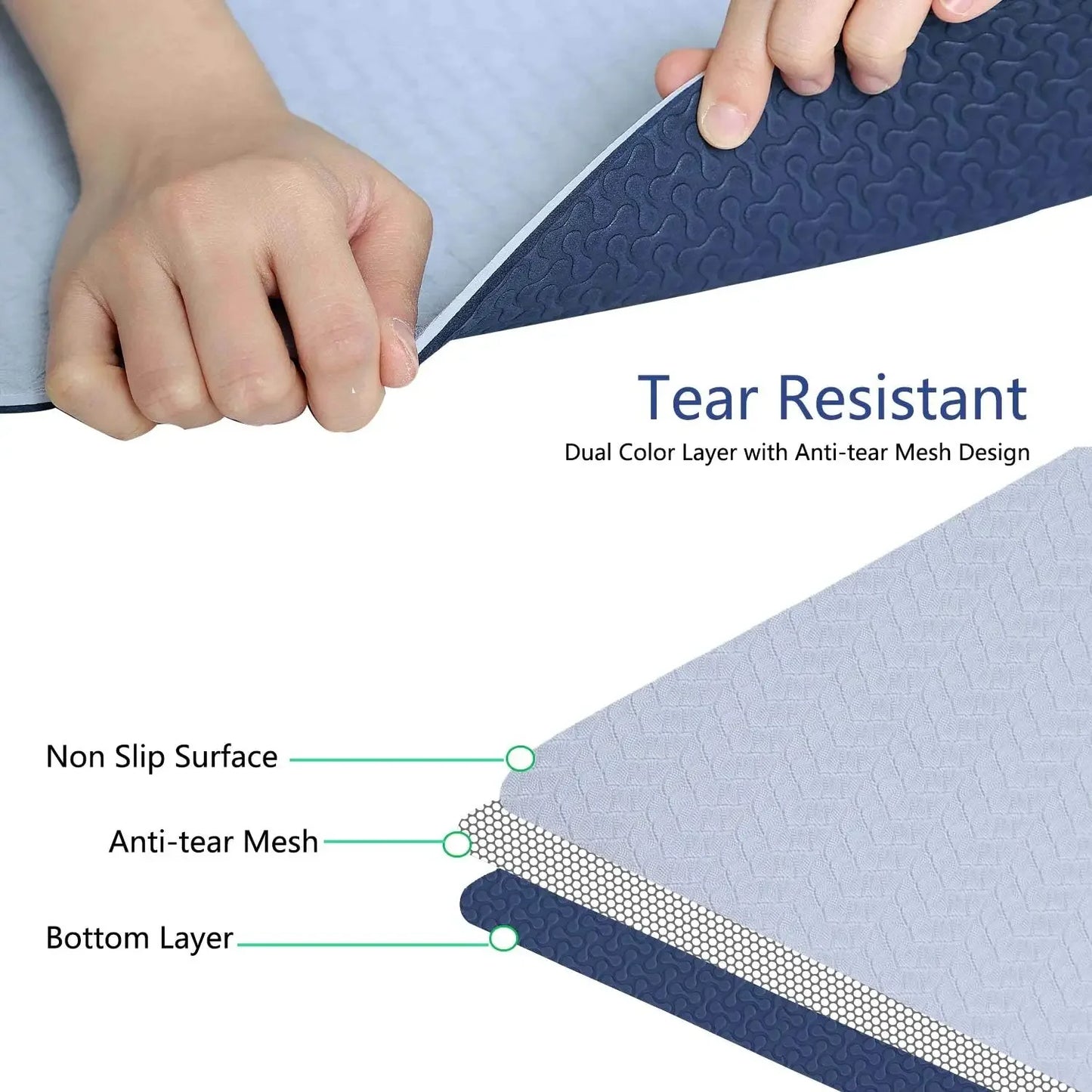 Eco-Friendly Non-Slip Yoga Mat – Anti-Tear, Cushioned Fitness Mat for Home & Studio Use