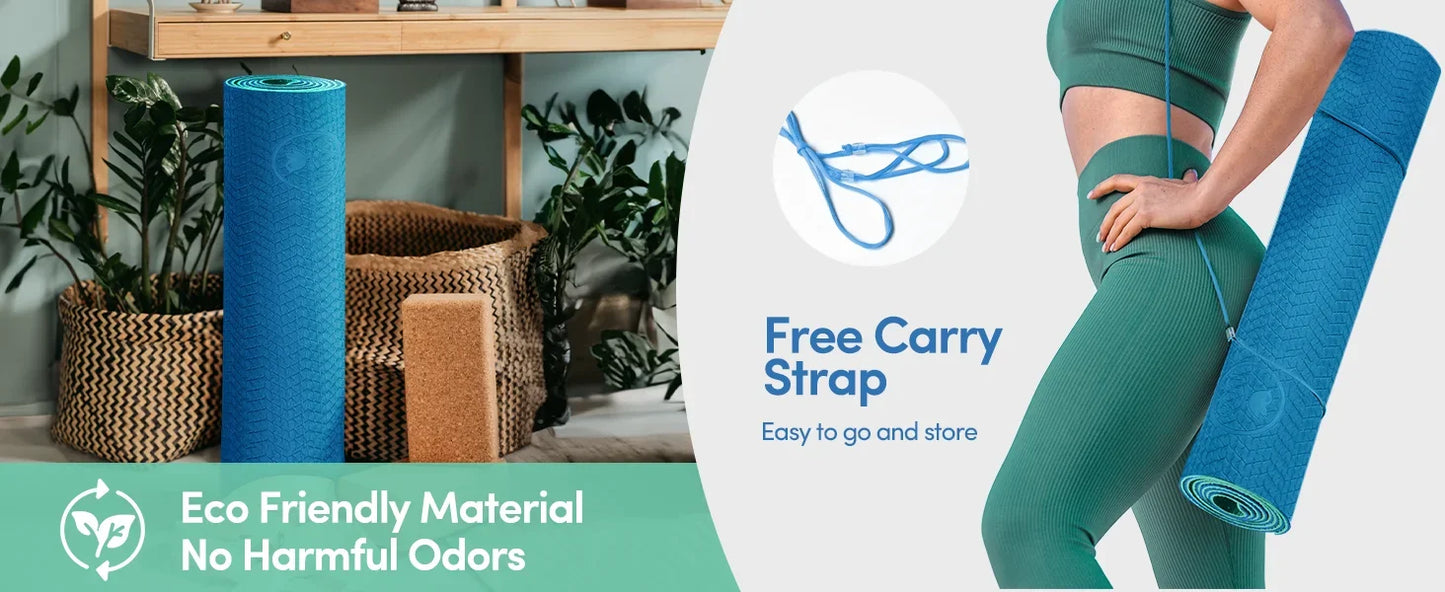 Eco-Friendly Non-Slip Yoga Mat – Anti-Tear, Cushioned Fitness Mat for Home & Studio Use