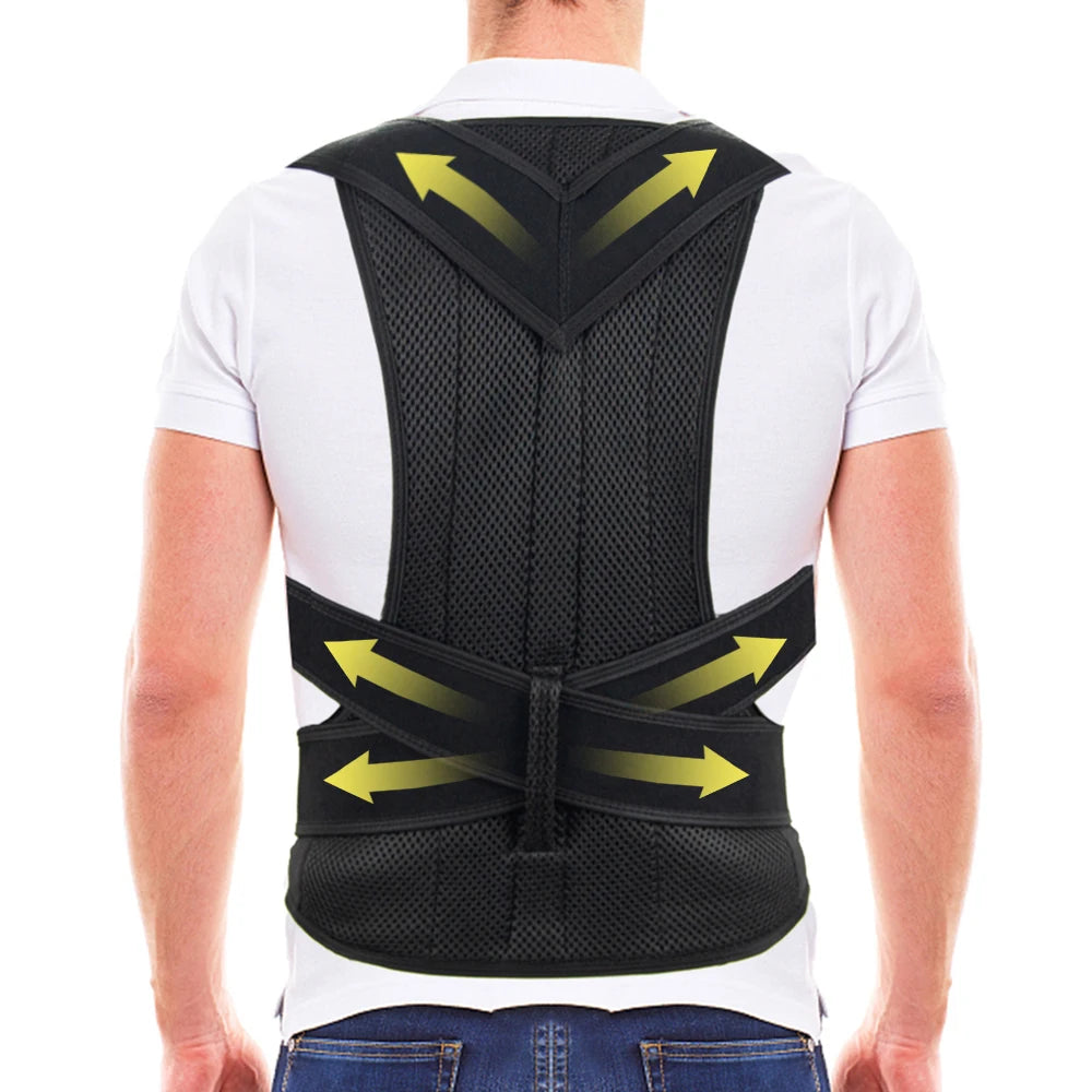 Adjustable Back Brace Posture Corrector for Men & Women – Lumbar Support Belt for Better Posture, Scoliosis & Back Pain Relief