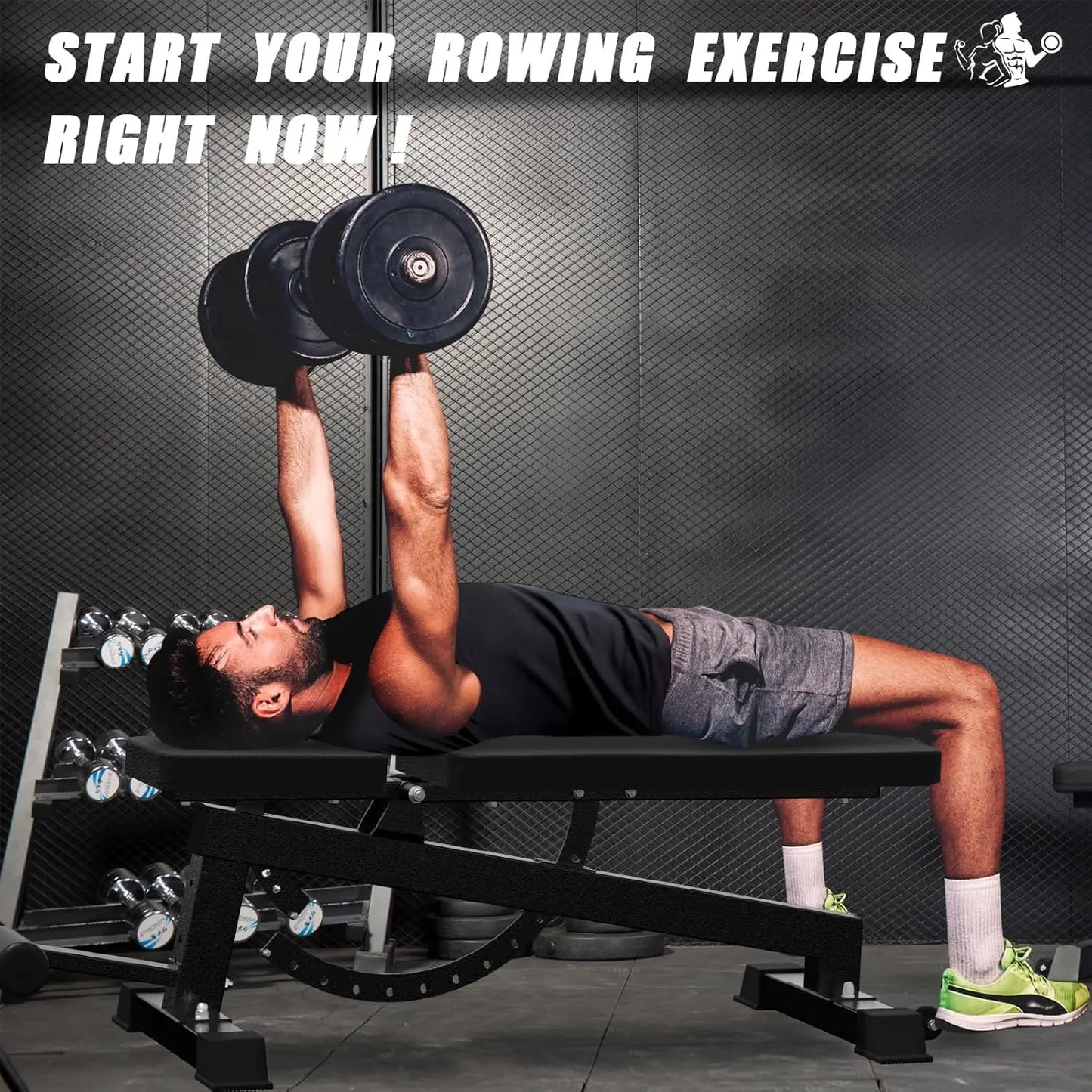 Adjustable Weight Bench for Home Gym – Full Body Workout Bench with Flat, Incline & Decline Positions