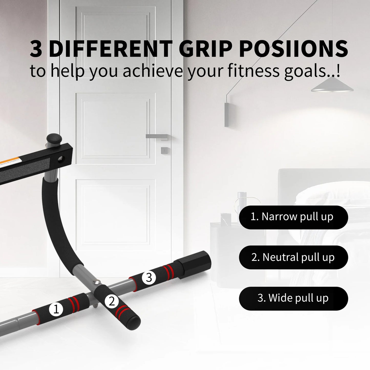 Adjustable Doorway Pull-Up Bar – Portable Upper Body Workout Equipment
