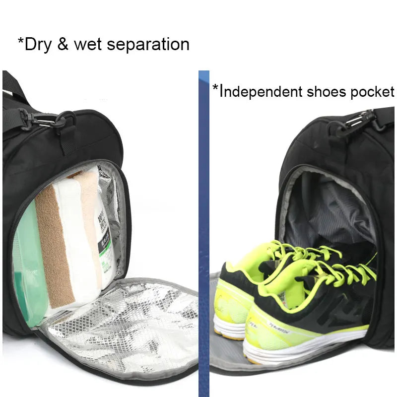 Multifunction Gym Bag with Wet & Dry Compartments and Shoe Pocket