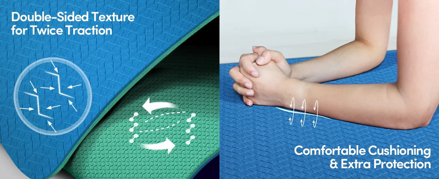 Eco-Friendly Non-Slip Yoga Mat – Anti-Tear, Cushioned Fitness Mat for Home & Studio Use