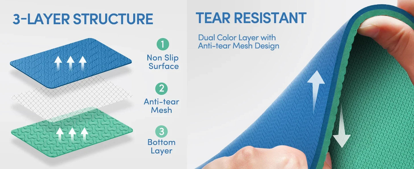 Eco-Friendly Non-Slip Yoga Mat – Anti-Tear, Cushioned Fitness Mat for Home & Studio Use
