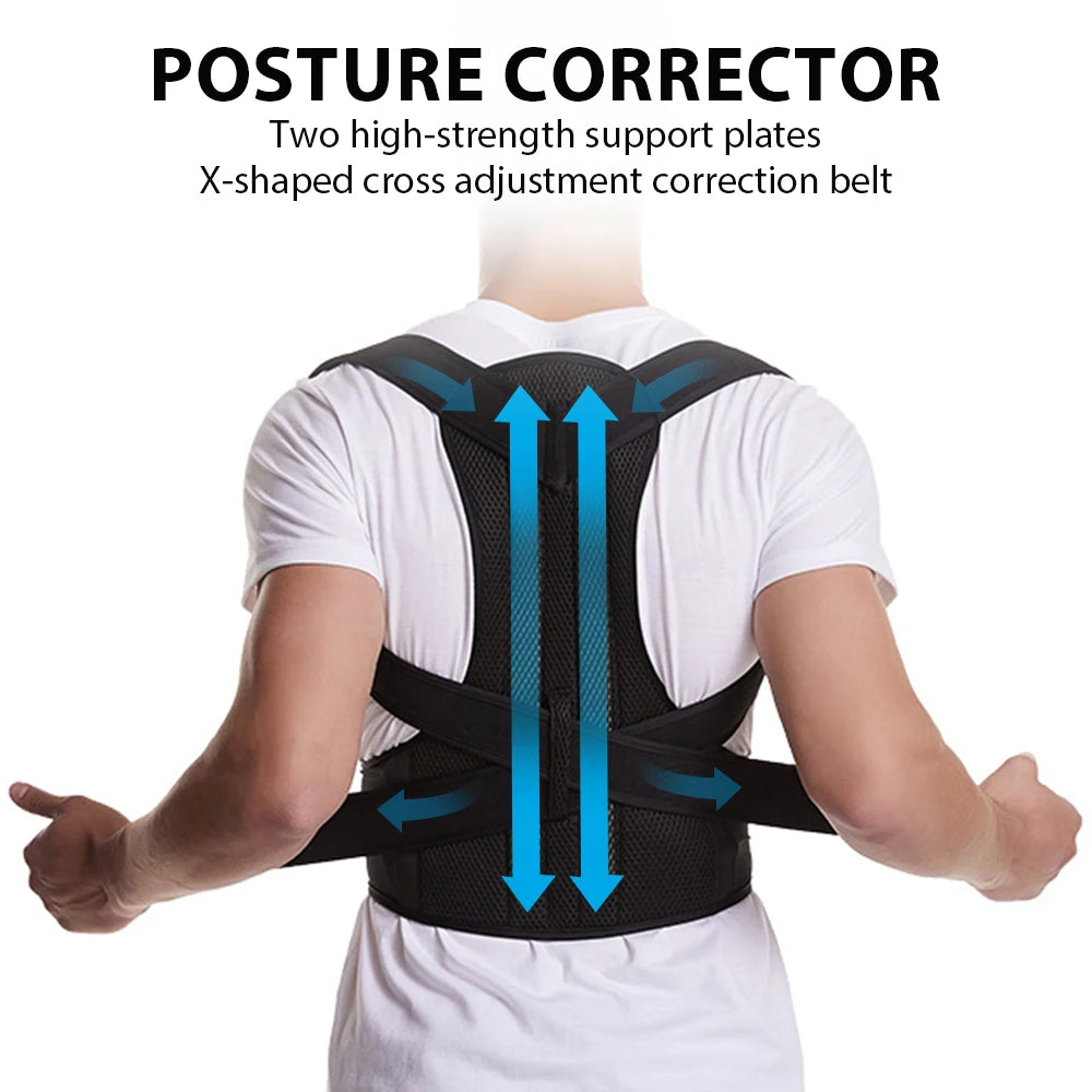 Adjustable Back Brace Posture Corrector for Men & Women – Lumbar Support Belt for Better Posture, Scoliosis & Back Pain Relief