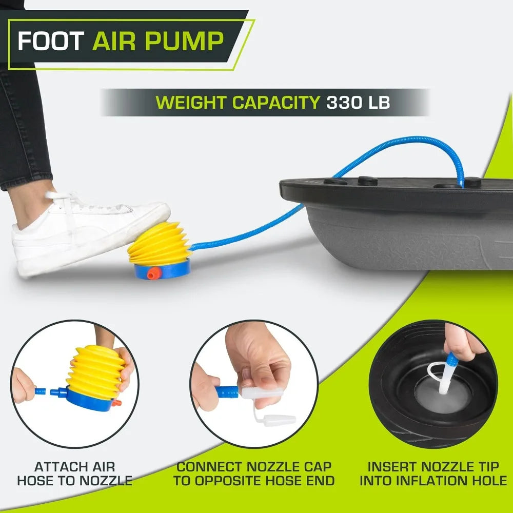 Half Balance Ball Trainer with Resistance Bands & Pump – Stability Exercise Ball for Home Gym, Yoga & Aerobic Workouts
